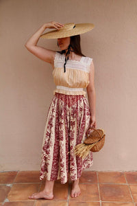 Iris skirt printed with birds