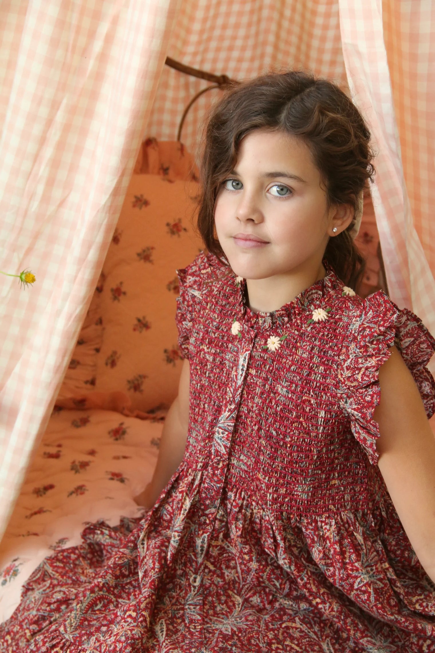 Robe longue rouge cashemere