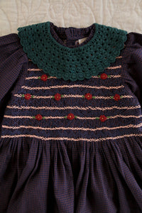 bouse à smocks petit carreau marine & burgundy