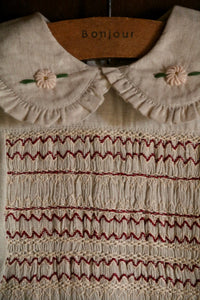 Robe à smocks coton naturel