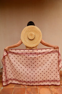 pink floral garden pareo