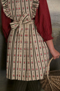 Kaki wallpaper striped pinafore dress