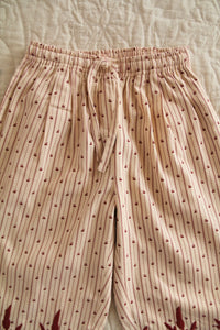Pantalon rayé brodé