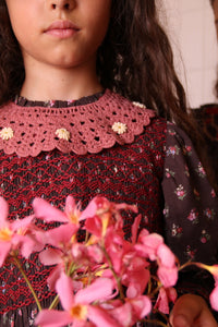 Robe à smocks petit bouquet
