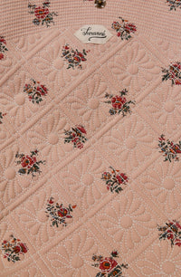 quilted shopping cart, pink garden floral