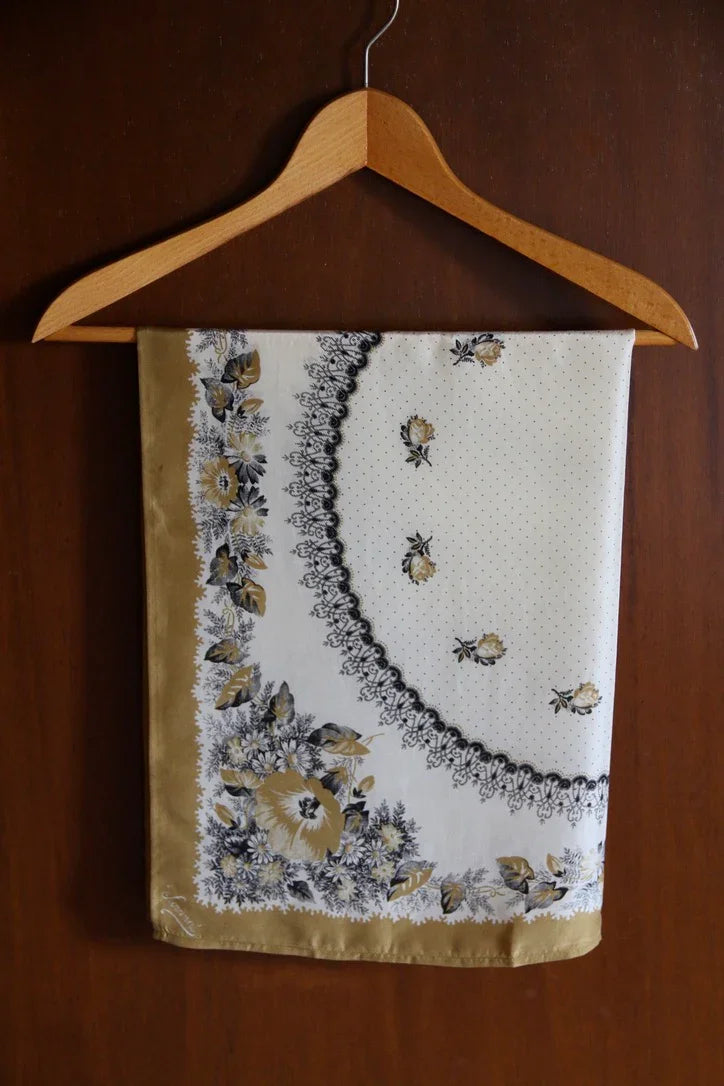 silk square scarf poppy curry
