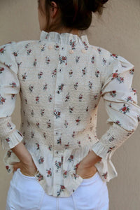 Smocked Floral Garden Blouse