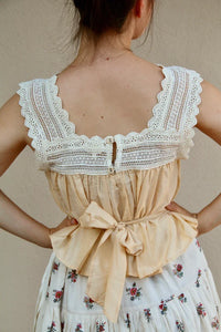 Butter-Colored Cotton-Silk Camisole