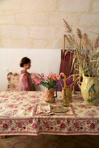 Tablecloth Vence print - organic lt canvas