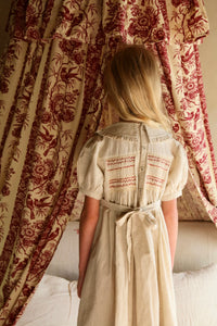 Robe à smocks coton naturel