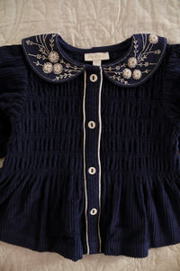 Blouse velours cotelé marine