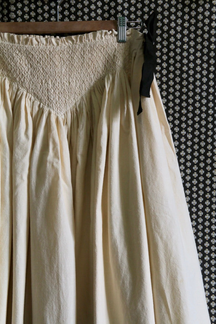 Long smocked skirt "Iris" deep dye black