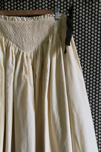 Long smocked skirt "Iris" deep dye black