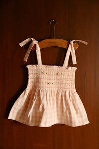 Ensemble short et top vichy rose