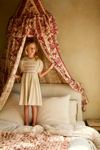 Robe à smocks coton naturel
