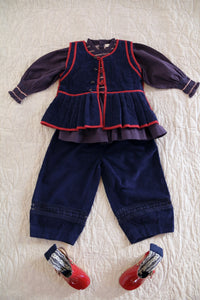 Gilet matelassé en velours cotelé marine