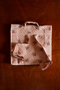 Cartable matelassé garden flowers rose