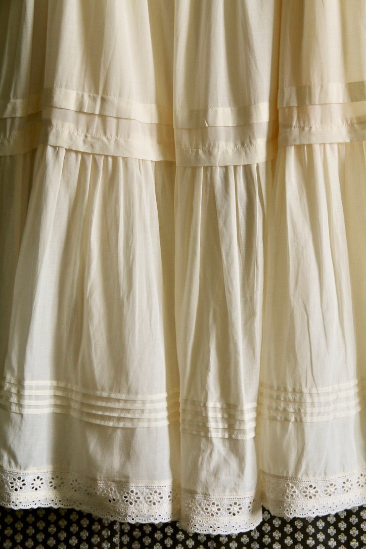 Long skirt "Anémone" ivory color