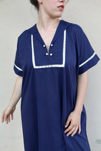 kurta dress with sailor collar, navy