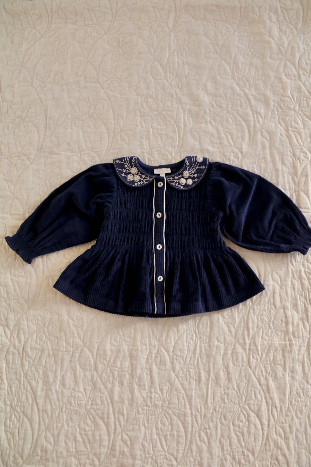 Blouse velours cotelé marine