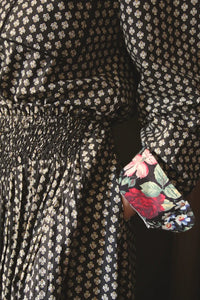 Chemise mixte printed "Provençal noir"