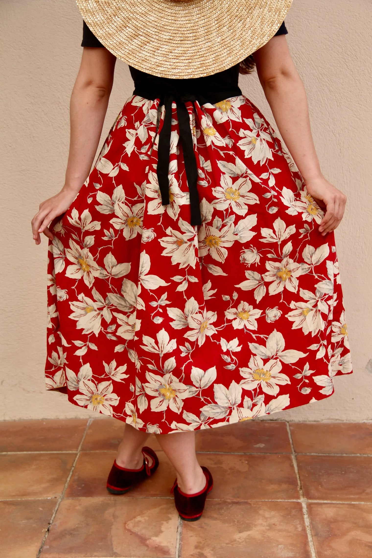 Orange Blossom skirt, Gaughin print