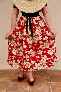 Orange Blossom skirt, Gaughin print