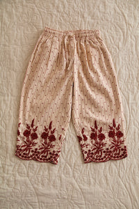Pantalon rayé brodé