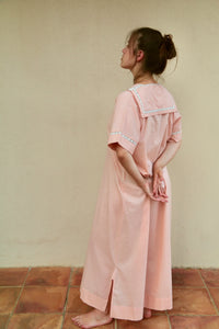 kurta dress with sailor collar nude pink