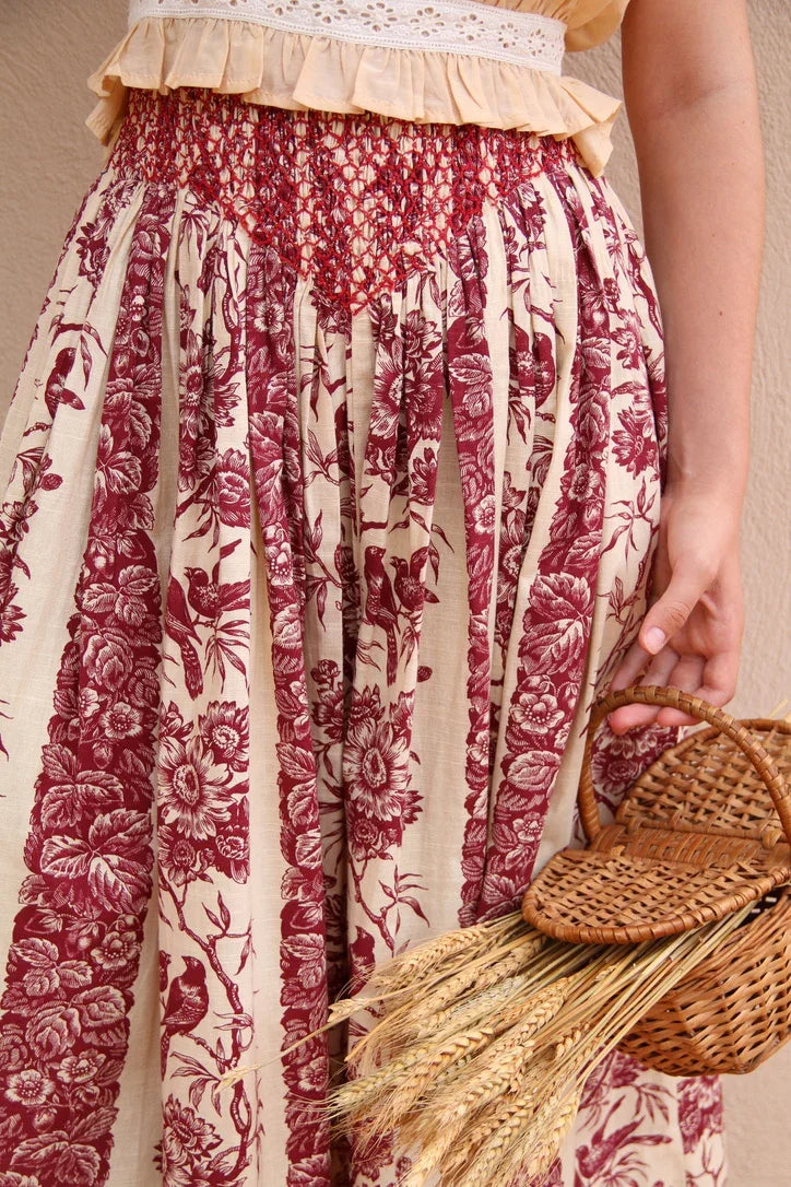 Iris skirt printed with birds