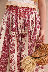 Iris skirt printed with birds
