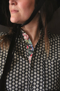 Chemise mixte printed "Provençal noir"