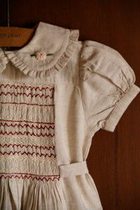 Robe à smocks coton naturel