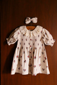 Tunique en denim garden flowers et sa barrette noeud