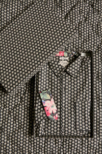 Chemise mixte printed "Provençal noir"