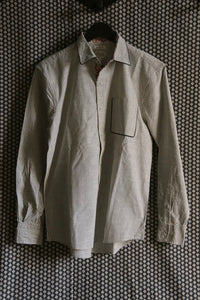 Unisex shirt black & ivory stripe