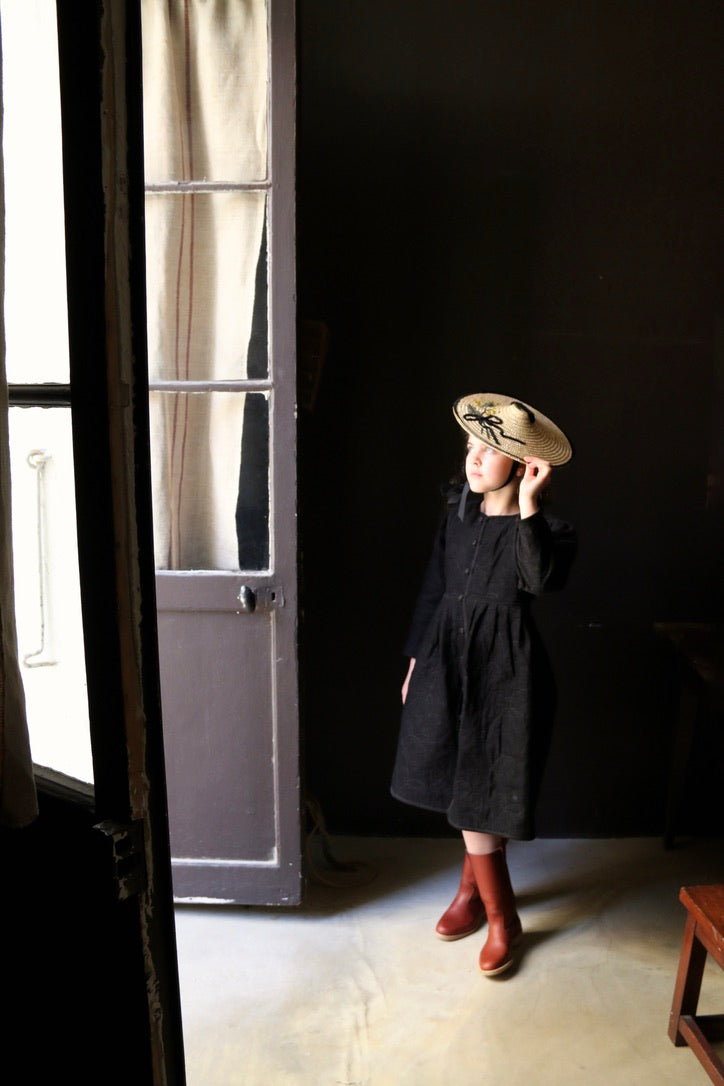 Reversible black velvet coat dress