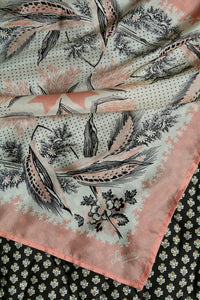 small pink silk square wheat ears