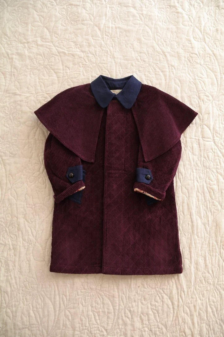 manteau matelassé cape amovible burgundy