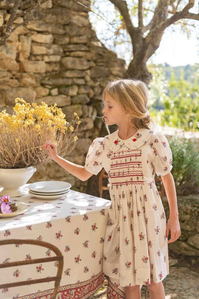 Robe à smocks impimé garden flowers