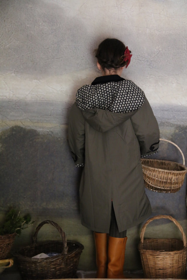 Khaki raincoat with quilted lining