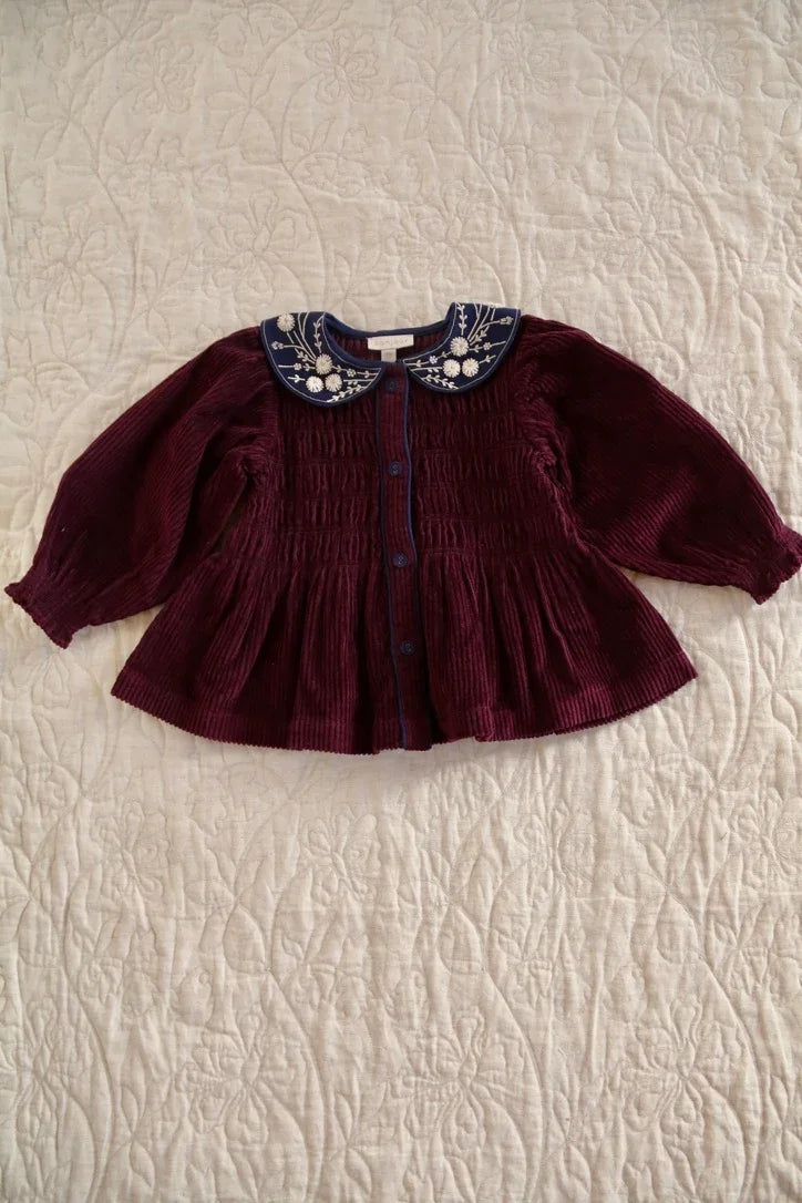Burgundy Velvet Blouse
