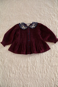 Burgundy Velvet Blouse