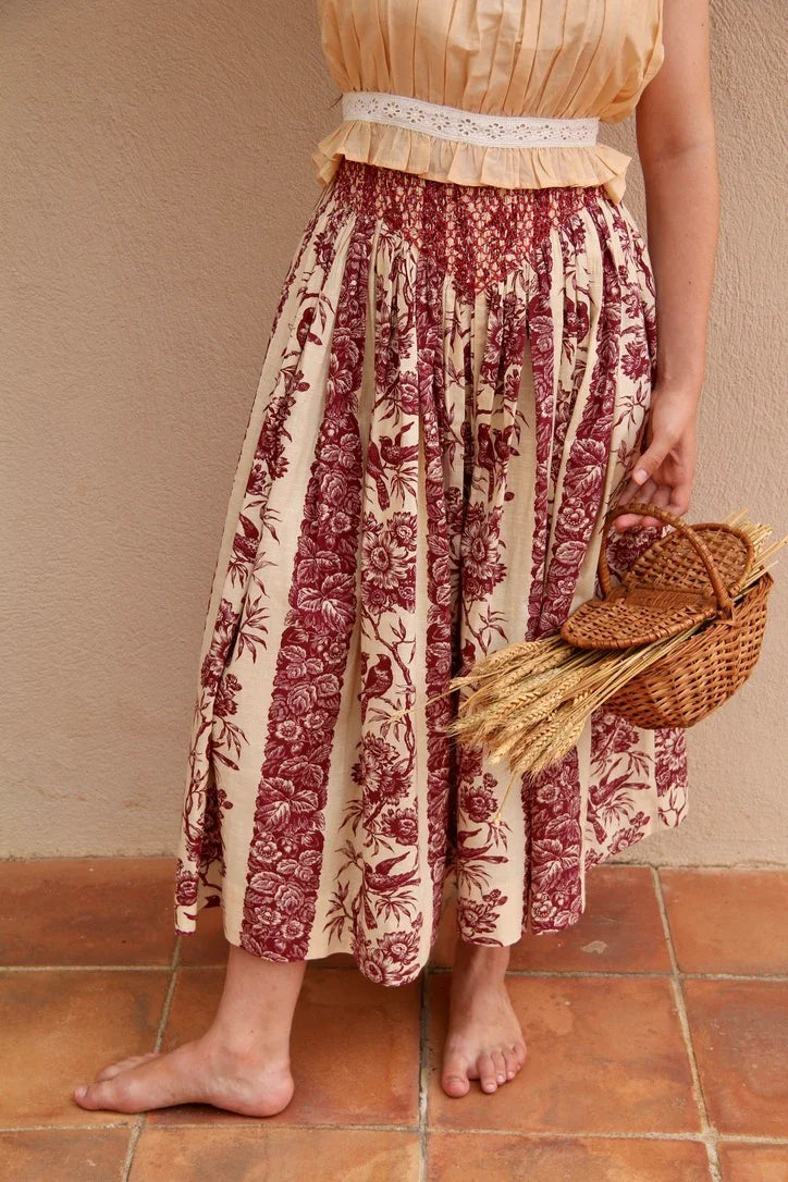 Iris skirt printed with birds