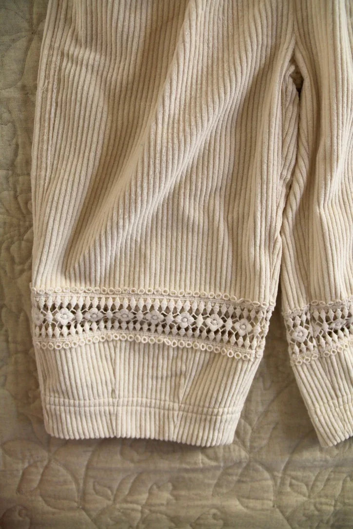 pantalon velours ivoire