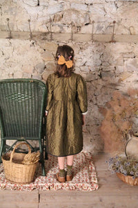 Reversible khaki taffeta coat dress
