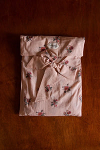nude pink floral garden blouse