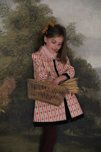 Quilted wallpaper pink coat dress and its scarf