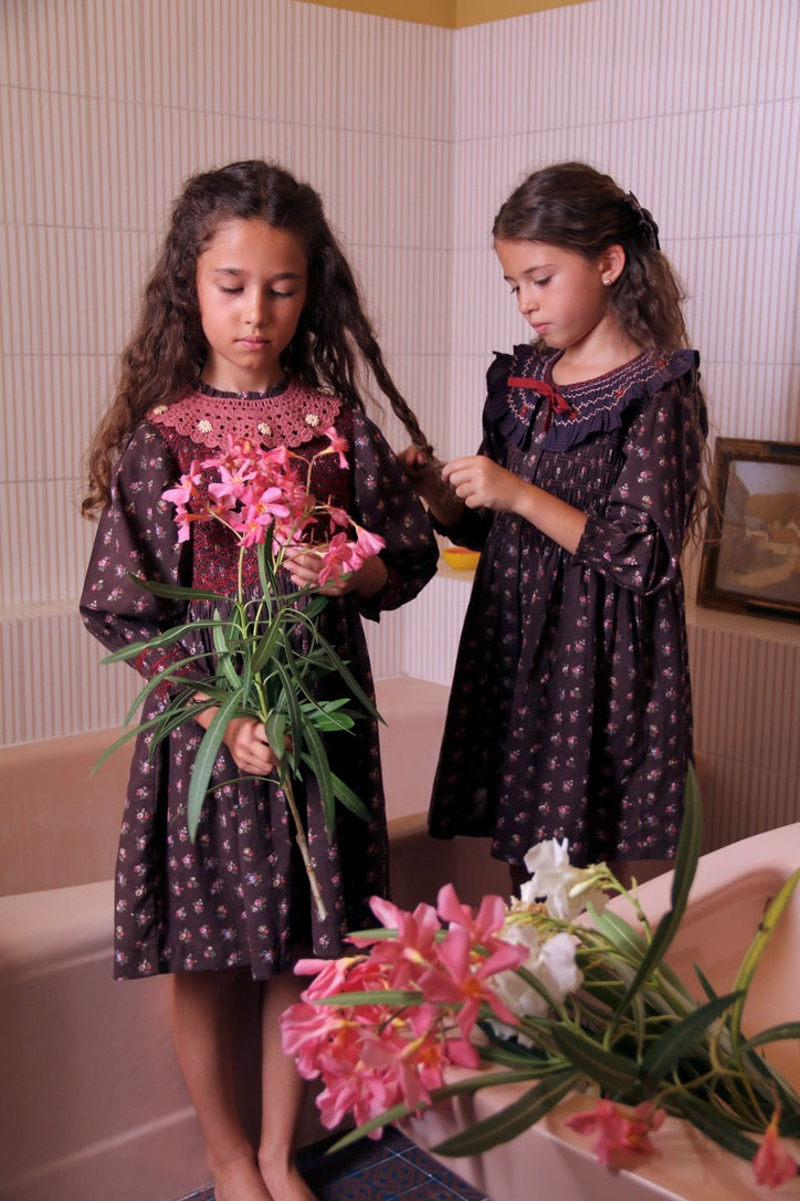 Tunique petit bouquet et sa barrette noeud