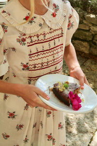 Robe à smocks impimé garden flowers